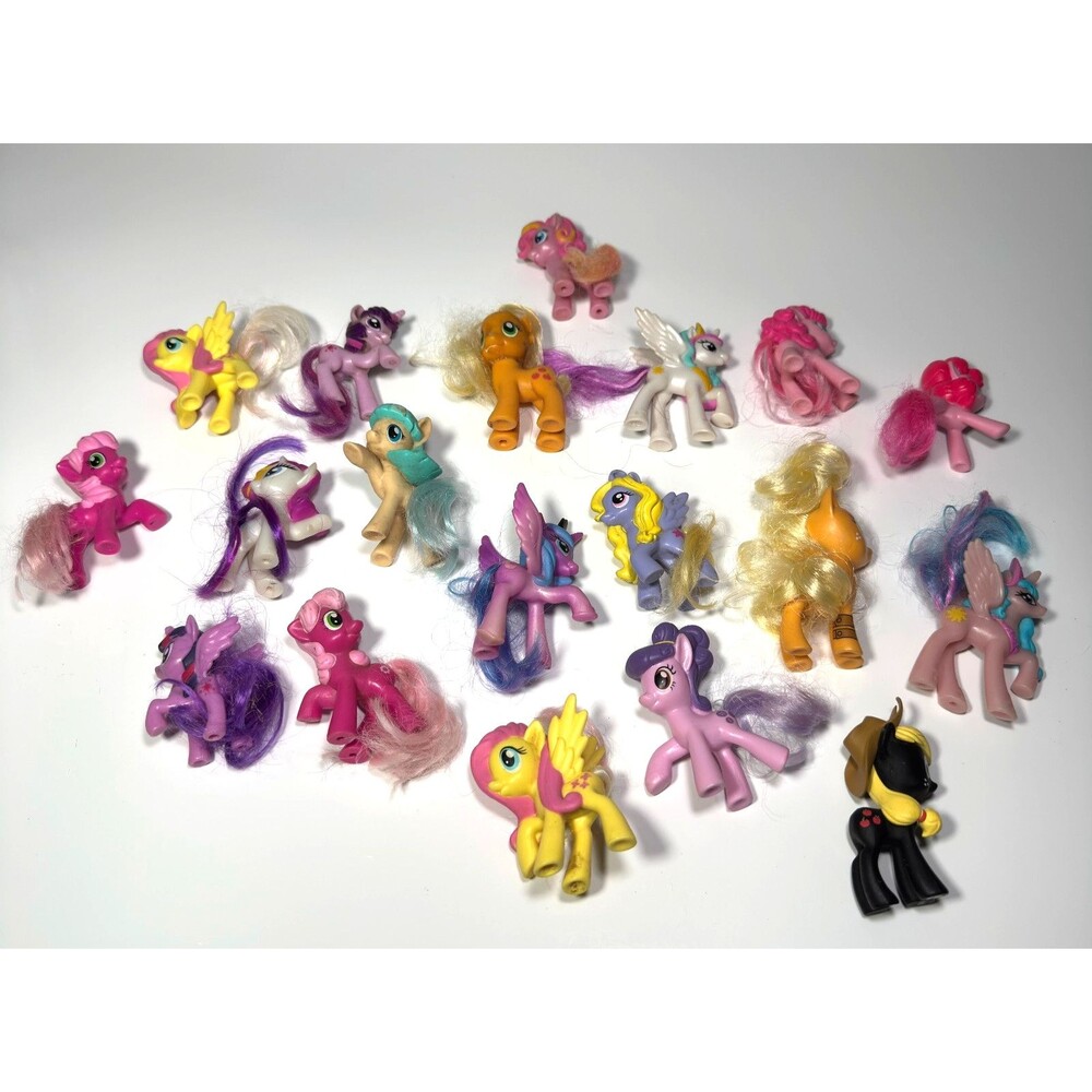 My Little Pony Figures Lot 19 G4 MLP Hasbro Mini Premium Brushable Hair Toy Set
